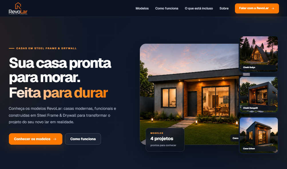 Exemplo de site profissional no desktop